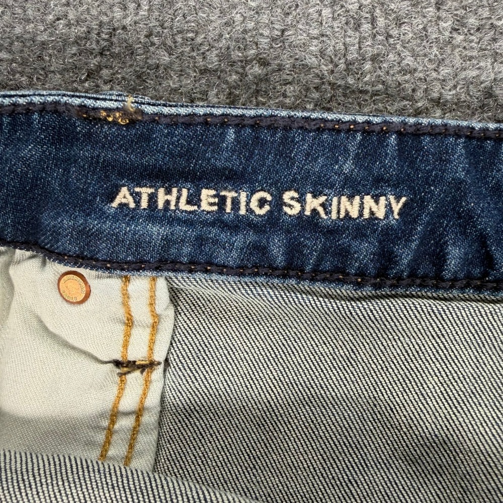 American Eagle Mens Airflex+ Athletic Skinny Jeans Storm Dark 48x32 NWT #4122 - Picture 4 of 12